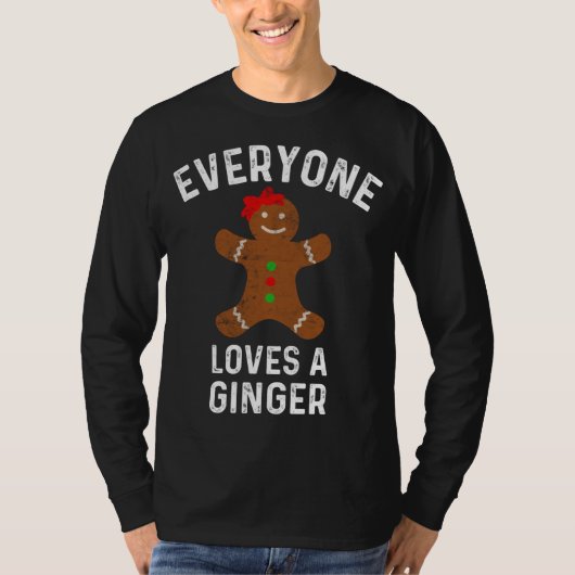 Iedereen houdt van een gemene grappige kerstginger t-shirt (Voorkant)