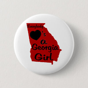 Iedereen houdt van een Georgia Girl Red en Black Ronde Button 5,7 Cm