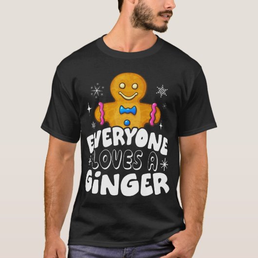 Iedereen houdt van een Ginger Cute Gingerbrood Ker T-shirt (Voorkant)