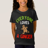 Iedereen houdt van een Ginger Cute Kerstontbijtkoe T-shirt (Voorkant)