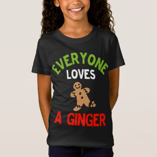 Iedereen houdt van een Ginger Cute Kerstontbijtkoe T-shirt (Voorkant)