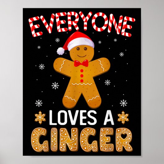 Iedereen houdt van een Ginger Funny Gingerbrood Ch Poster (Voorkant)