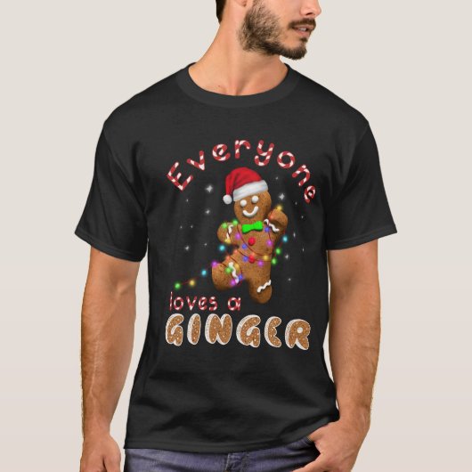Iedereen houdt van een Ginger Funny Gingerbrood-ma T-shirt (Voorkant)