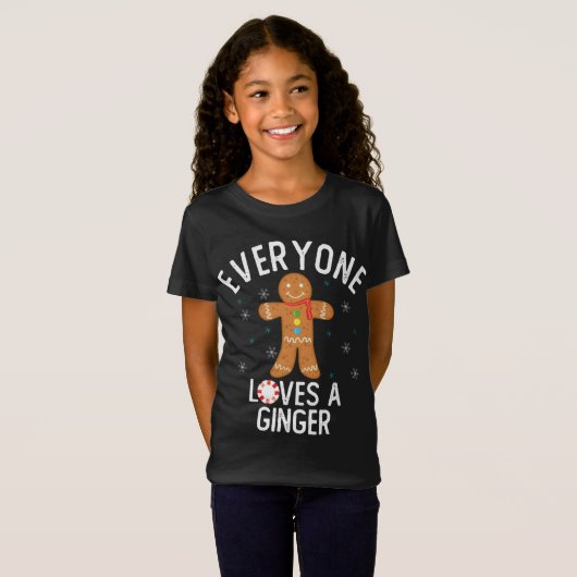 Iedereen houdt van een Ginger Funny Pun Schattige T-shirt (Voorkant volledig)