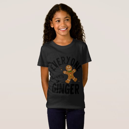 Iedereen houdt van een Ginger Gingerbrood Man Kers T-shirt (Voorkant volledig)
