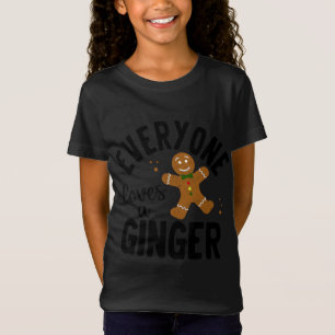 Iedereen houdt van een Ginger Gingerbrood Man Kers T-shirt
