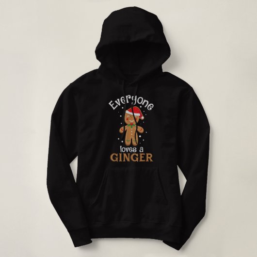Iedereen houdt van een Ginger Redhead Gingerbrood Hoodie (Design voorkant)