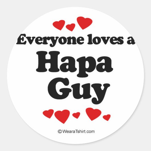Iedereen houdt van een Hapa man Ronde Sticker (Voorkant)