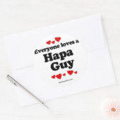 Iedereen houdt van een Hapa man Ronde Sticker (Envelop)