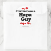 Iedereen houdt van een Hapa man Ronde Sticker (Tas)