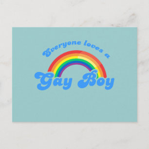 Iedereen houdt van een homoseksuele jongen briefkaart