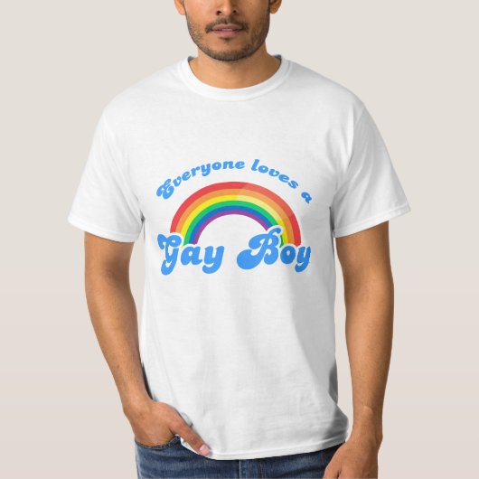 Iedereen houdt van een homoseksuele jongen t-shirt (Voorkant)