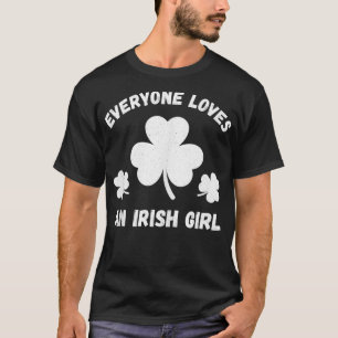 Iedereen houdt van een Iers meisje grappige shamro T-shirt
