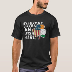 Iedereen houdt van een Iers meisje Retro Vintage T-shirt