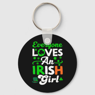 Iedereen houdt van een Iers meisje Schattig St Pat Sleutelhanger