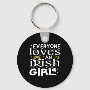 Iedereen houdt van een Iers meisje St. Patrick's D Sleutelhanger