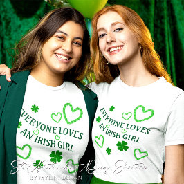 Iedereen houdt van een Iers meisje St Patricks Day T-shirt