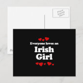 Iedereen houdt van een Iers meisje T-shirt Briefkaart (Voorkant / Achterkant)