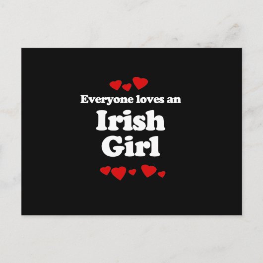 Iedereen houdt van een Iers meisje T-shirt Briefkaart (Voorkant)