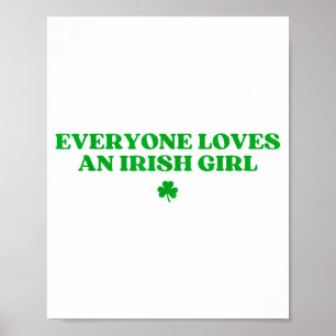 Iedereen houdt van een Iers meisjes T-shirt Funny Poster
