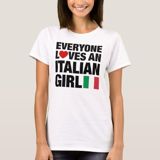 Iedereen houdt van een Italiaans meisje T-shirt (Voorkant)