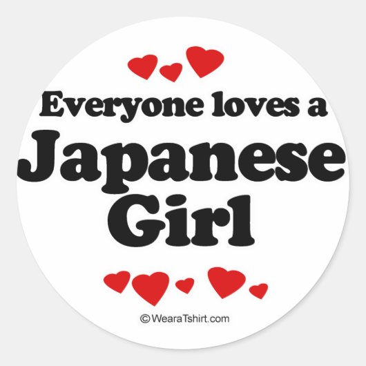 Iedereen houdt van een Japans meisje Ronde Sticker (Voorkant)