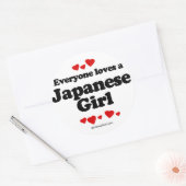 Iedereen houdt van een Japans meisje Ronde Sticker (Envelop)
