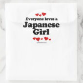 Iedereen houdt van een Japans meisje Ronde Sticker (Tas)