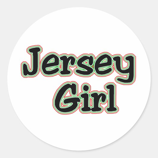 Iedereen houdt van een Jersey Girl Ronde Sticker (Voorkant)