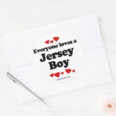 Iedereen houdt van een Jersey jongen Ronde Sticker (Envelop)