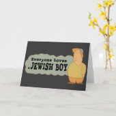 Iedereen houdt van een Joods jongenswenskaart Kaart (Gele Bloem)