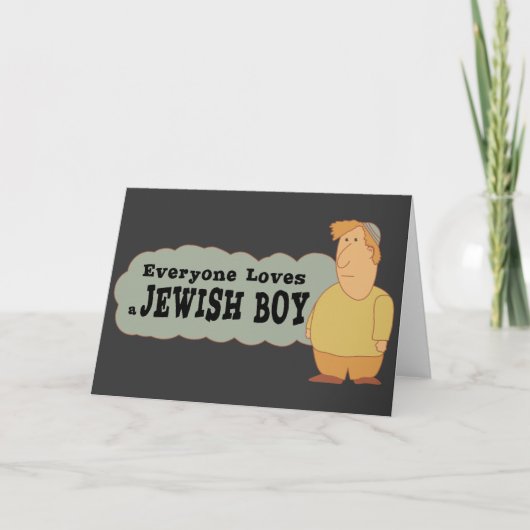 Iedereen houdt van een Joods jongenswenskaart Kaart (Voorkant)