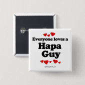 Iedereen houdt van een kerel Hapa Vierkante Button 5,1 Cm (Voorkant /achterkant)