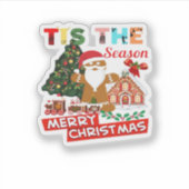 Iedereen houdt van een Kerstman met Kerstmis Kerst Sticker (Voorkant)