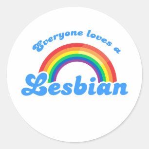 Iedereen houdt van een lesbienne ronde sticker