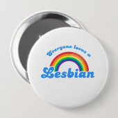 Iedereen houdt van een lesbische ronde button 4,0 cm (Voorkant /achterkant)