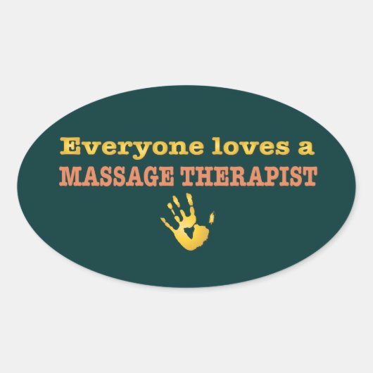 Iedereen houdt van een massagetherapeut ovale sticker (Voorkant)