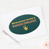 Iedereen houdt van een massagetherapeut ovale sticker (Envelop)
