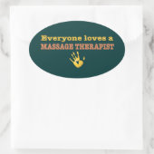 Iedereen houdt van een massagetherapeut ovale sticker (Tas)