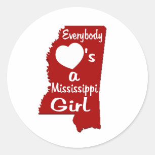 Iedereen houdt van een Mississippi Girl Ronde Sticker