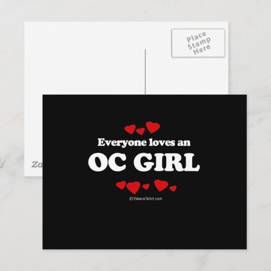 Iedereen houdt van een OC Girl T-shirt Briefkaart (Voorkant / Achterkant)