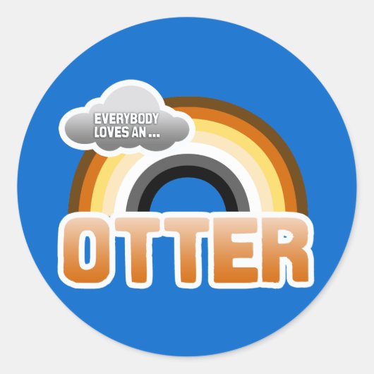 Iedereen houdt van een otter ronde sticker (Voorkant)