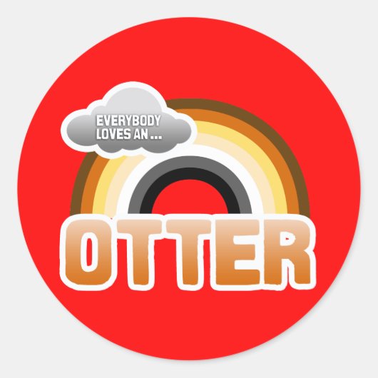 Iedereen houdt van een otter ronde sticker (Voorkant)