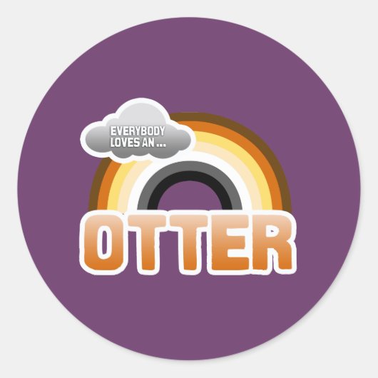 Iedereen houdt van een otter ronde sticker (Voorkant)