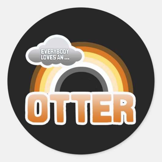 Iedereen houdt van een otter ronde sticker (Voorkant)
