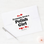 Iedereen houdt van een Pools meisje Ronde Sticker (Envelop)