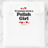 Iedereen houdt van een Pools meisje Ronde Sticker (Tas)
