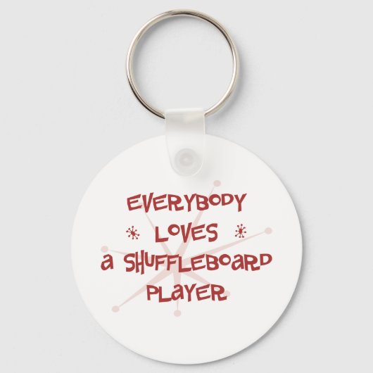 Iedereen houdt van een Shuffleboard Player Sleutelhanger (Voorkant)