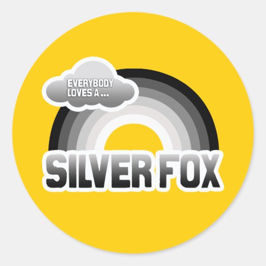 Iedereen houdt van een Silver Fox Ronde Sticker (Voorkant)