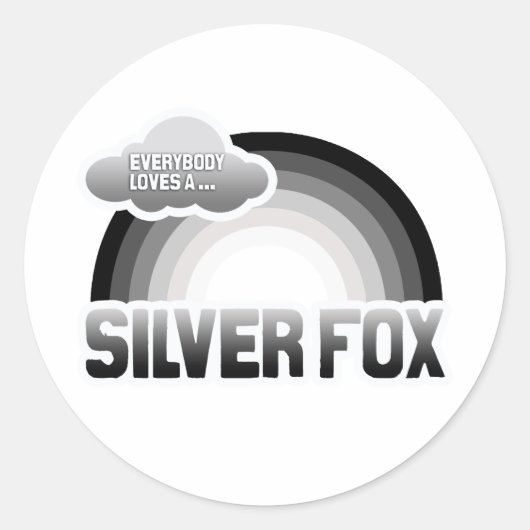 Iedereen houdt van een Silver Fox Ronde Sticker (Voorkant)